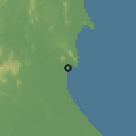Shaded relief of the 60 km around Tanjong Lumpur, drawn from the GMTED2010 grid