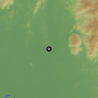 Shaded relief of the 60 km around Tanjong Tualang, drawn from the GMTED2010 grid
