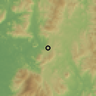 Shaded relief of the 60 km around Tasek, drawn from the GMTED2010 grid