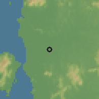 Shaded relief of the 60 km around Tasek Gelugor, drawn from the GMTED2010 grid