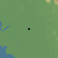 Shaded relief of the 60 km around Teluk Intan, drawn from the GMTED2010 grid