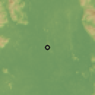 Shaded relief of the 60 km around Temerloh, drawn from the GMTED2010 grid