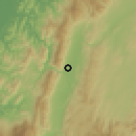 Shaded relief of the 60 km around Tenom, drawn from the GMTED2010 grid