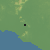 Shaded relief of the 60 km around Tongkang Pechah, drawn from the GMTED2010 grid