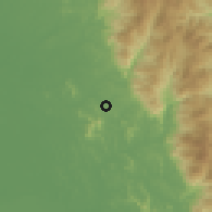 Shaded relief of the 60 km around Trolak, drawn from the GMTED2010 grid