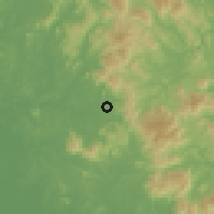 Shaded relief of the 60 km around Ulu Beranang, drawn from the GMTED2010 grid