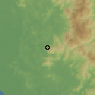 Shaded relief of the 60 km around Ulu Sungai Choh, drawn from the GMTED2010 grid