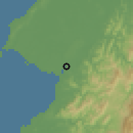 Shaded relief of the 60 km around Weston, drawn from the GMTED2010 grid