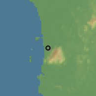 Shaded relief of the 60 km around Yan Kecil, drawn from the GMTED2010 grid