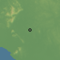 Shaded relief of the 60 km around Yong Peng, drawn from the GMTED2010 grid