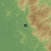 Shaded relief of the 60 km around Behrang Stesen, drawn from the GMTED2010 grid