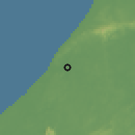 Shaded relief of the 60 km around Bekenu Bazaar, drawn from the GMTED2010 grid