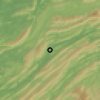 Shaded relief of the 60 km around Belaga, drawn from the GMTED2010 grid