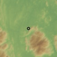 Shaded relief of the 60 km around Benta, drawn from the GMTED2010 grid