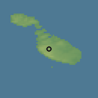 Shaded relief of the 55 km around Mtarfa, drawn from the GMTED2010 grid