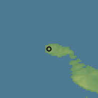 Shaded relief of the 55 km around San Lawrenz, drawn from the GMTED2010 grid