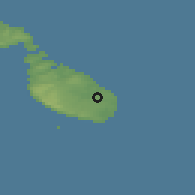Shaded relief of the 55 km around Fgura, drawn from the GMTED2010 grid