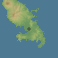 Shaded relief of the 59 km around Ducos, drawn from the GMTED2010 grid