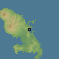Shaded relief of the 59 km around Le Robert, drawn from the GMTED2010 grid