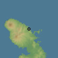 Shaded relief of the 59 km around Sainte-Marie, drawn from the GMTED2010 grid