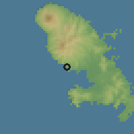 Shaded relief of the 59 km around Schoelcher, drawn from the GMTED2010 grid