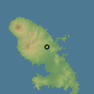 Shaded relief of the 59 km around Gros-Morne, drawn from the GMTED2010 grid