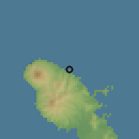 Shaded relief of the 59 km around Le Lorrain, drawn from the GMTED2010 grid