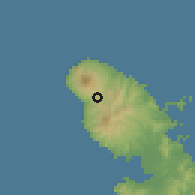 Shaded relief of the 59 km around Le Morne-Rouge, drawn from the GMTED2010 grid