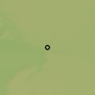 Shaded relief of the 59 km around Walātah, drawn from the GMTED2010 grid