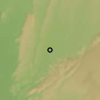 Shaded relief of the 58 km around Āţār, drawn from the GMTED2010 grid