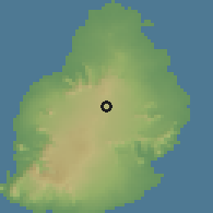 Shaded relief of the 58 km around Quartier Militaire, drawn from the GMTED2010 grid