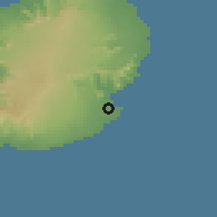 Shaded relief of the 58 km around Beau Vallon, drawn from the GMTED2010 grid
