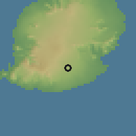 Shaded relief of the 58 km around Rivière du Poste, drawn from the GMTED2010 grid