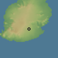 Shaded relief of the 58 km around Rose Belle, drawn from the GMTED2010 grid
