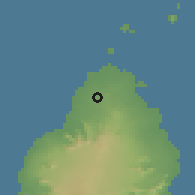 Shaded relief of the 59 km around Belle Vue Maurel, drawn from the GMTED2010 grid