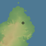 Shaded relief of the 58 km around Bon Accueil, drawn from the GMTED2010 grid