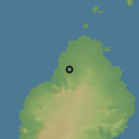 Shaded relief of the 59 km around Calebasses, drawn from the GMTED2010 grid