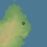 Shaded relief of the 58 km around Central Flacq, drawn from the GMTED2010 grid