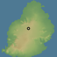 Shaded relief of the 58 km around Dagotière, drawn from the GMTED2010 grid