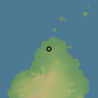 Shaded relief of the 59 km around Fond du Sac, drawn from the GMTED2010 grid