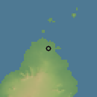 Shaded relief of the 59 km around Goodlands, drawn from the GMTED2010 grid