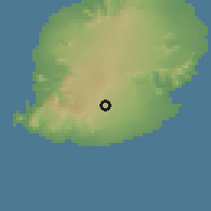 Shaded relief of the 58 km around Grand Bois, drawn from the GMTED2010 grid