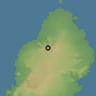 Shaded relief of the 58 km around La Laura-Malenga, drawn from the GMTED2010 grid