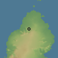 Shaded relief of the 59 km around Long Mountain, drawn from the GMTED2010 grid