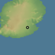 Shaded relief of the 58 km around Mare d'Albert, drawn from the GMTED2010 grid