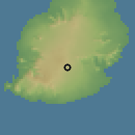 Shaded relief of the 58 km around Nouvelle France, drawn from the GMTED2010 grid