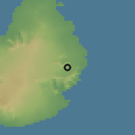 Shaded relief of the 58 km around Olivia, drawn from the GMTED2010 grid