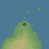 Shaded relief of the 59 km around Petit Raffray, drawn from the GMTED2010 grid