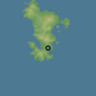 Shaded relief of the 60 km around Bambo Est, drawn from the GMTED2010 grid