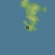 Shaded relief of the 60 km around Kanibé, drawn from the GMTED2010 grid